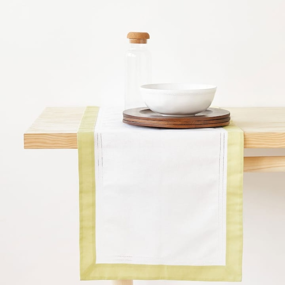 Set of Spring Green and White Tabletop items